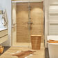 Beige badkamer met hout