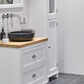 Zwart-wit badkamer met hout