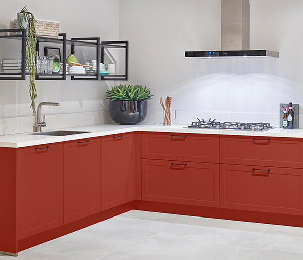 Keukens in de rode kleur