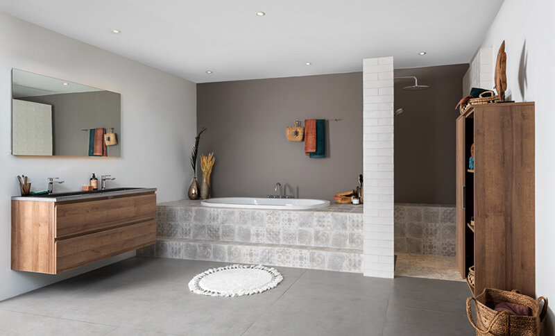 Badkamer met mozaiek tegels