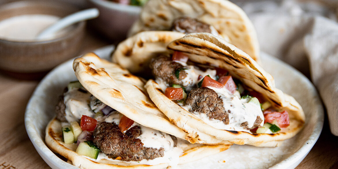 Recept kruidige gehaktballetjes in flatbread